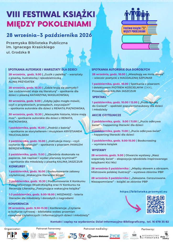 VIII-Festiwal-_plakat Rozpoczął się VIII Festiwal Książki „Między Pokoleniami” (28.09-3.10.2026)